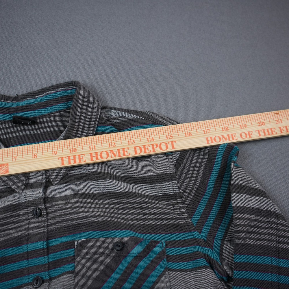Patagonia Organic Cotton Striped Button Down Shirt Women's 10 Turquoise Gray - Picture 5 of 9